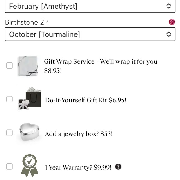 Eves Addiction Two Birthstone Silver Circle Necklace & Heart Jewelry Box - Picture 4 of 5